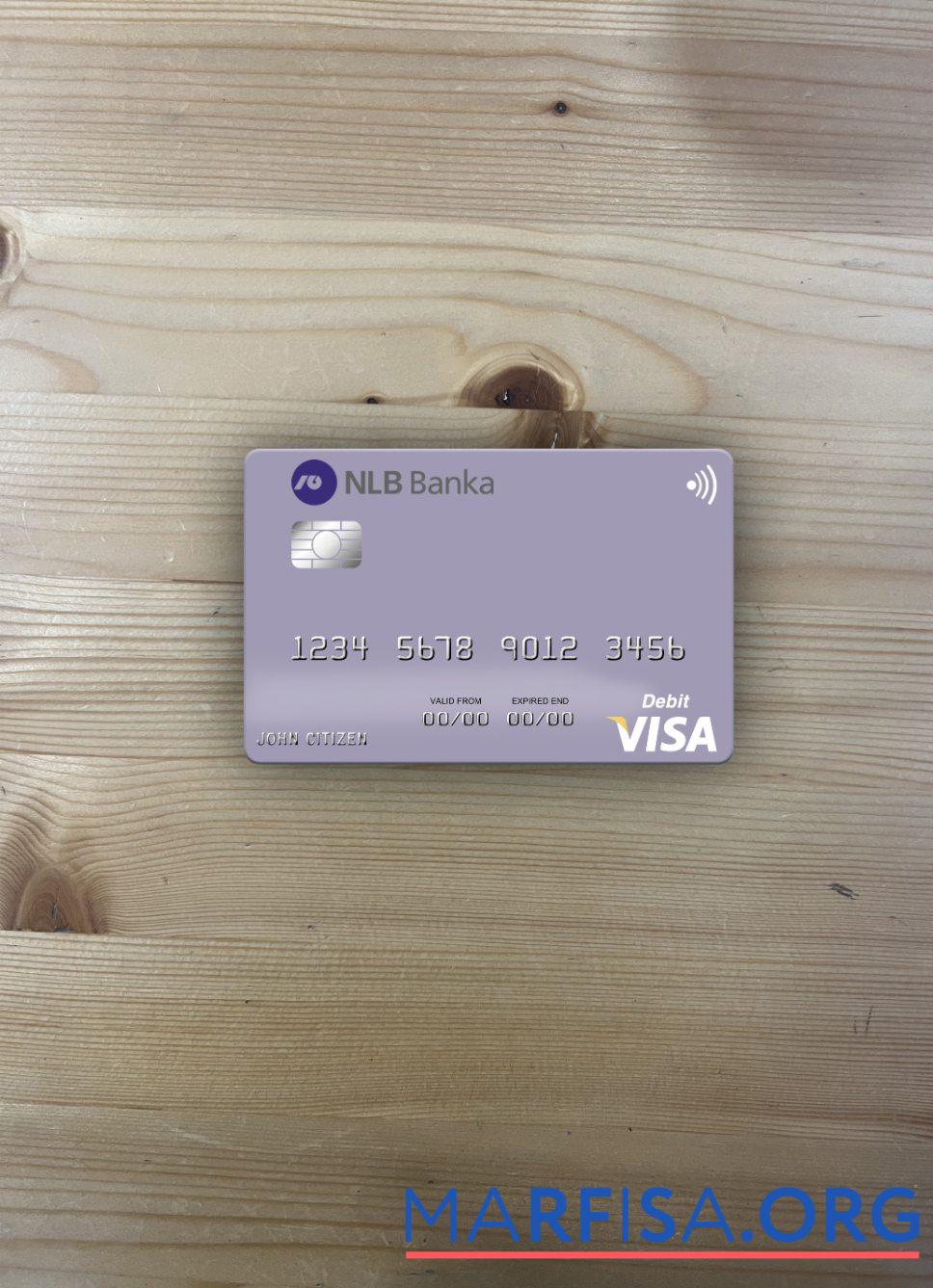 Realistic Montenegro NLB Banka a.d. Podgorica visa debit card photolook front sample